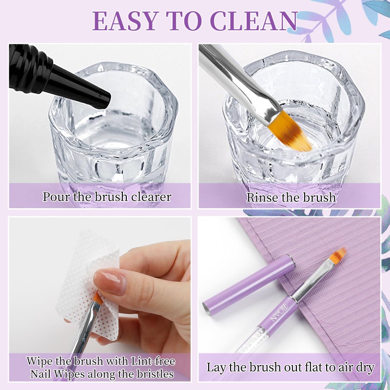 BQAN 1Pcs Nail Ombre Brush Nail Art Gradient Painting Brush With Rhinestone Handle For Nail Design, For Gel Nails - Image 5
